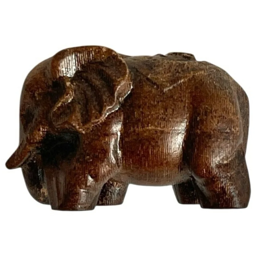 Chinese Boxwood Hand-Carved Elephant Statue 2.6